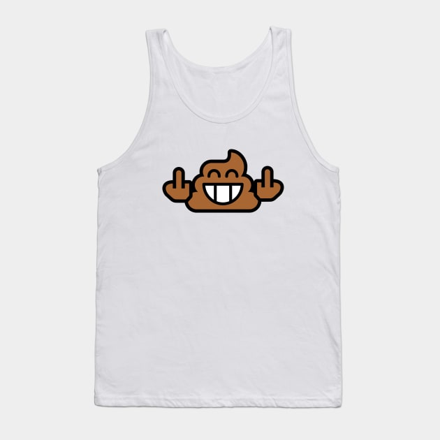 Smiley Emoji Poop Stinkefinger Tank Top by GetTheCar